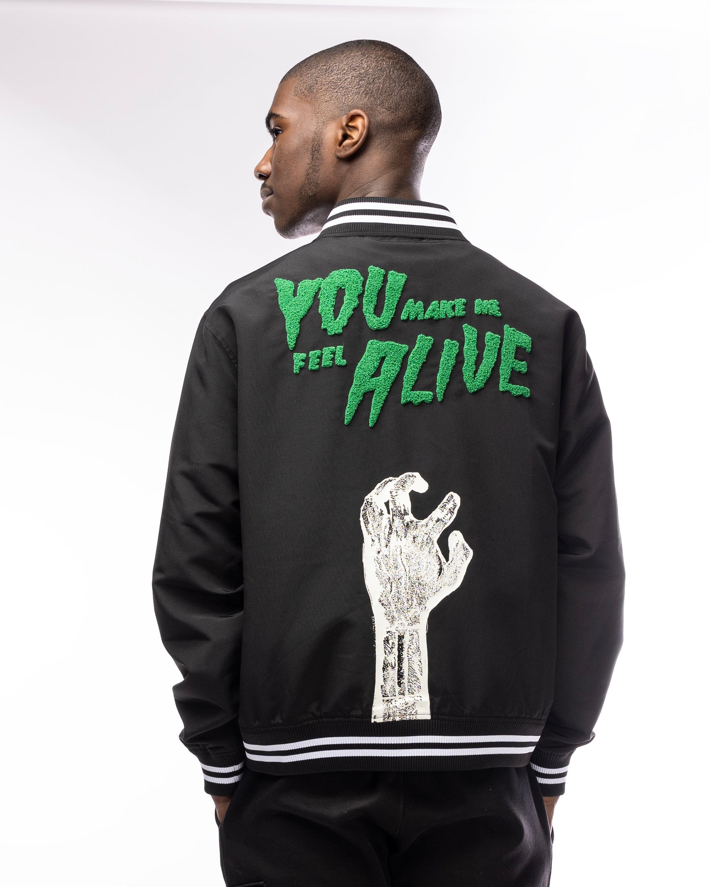 IRON FIST X FRANKENSTEIN ALIVE VARSITY JACKET