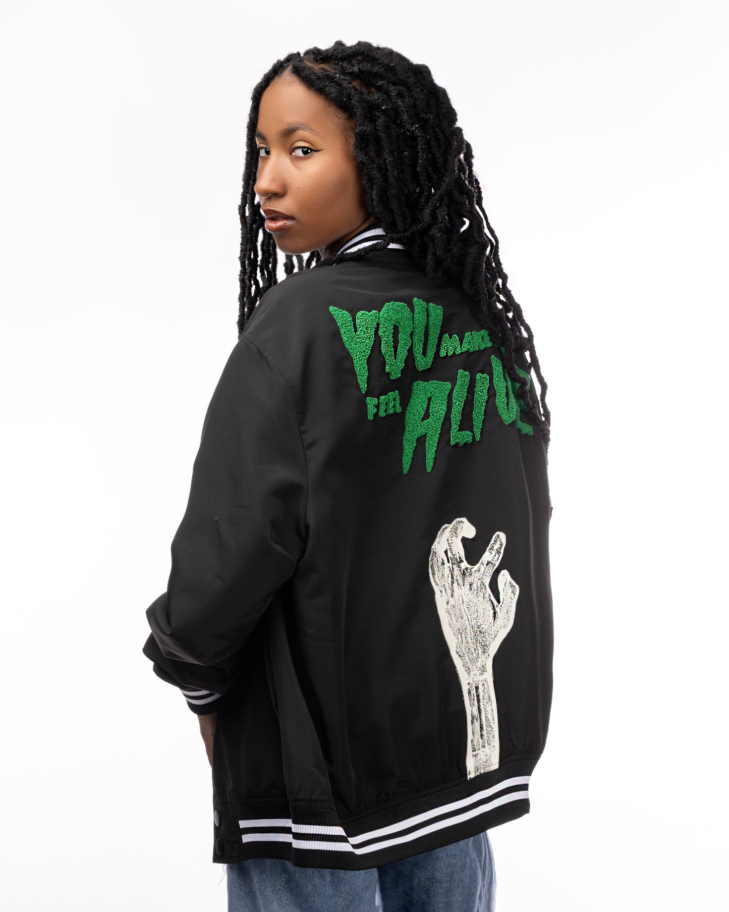 IRON FIST X FRANKENSTEIN ALIVE VARSITY JACKET