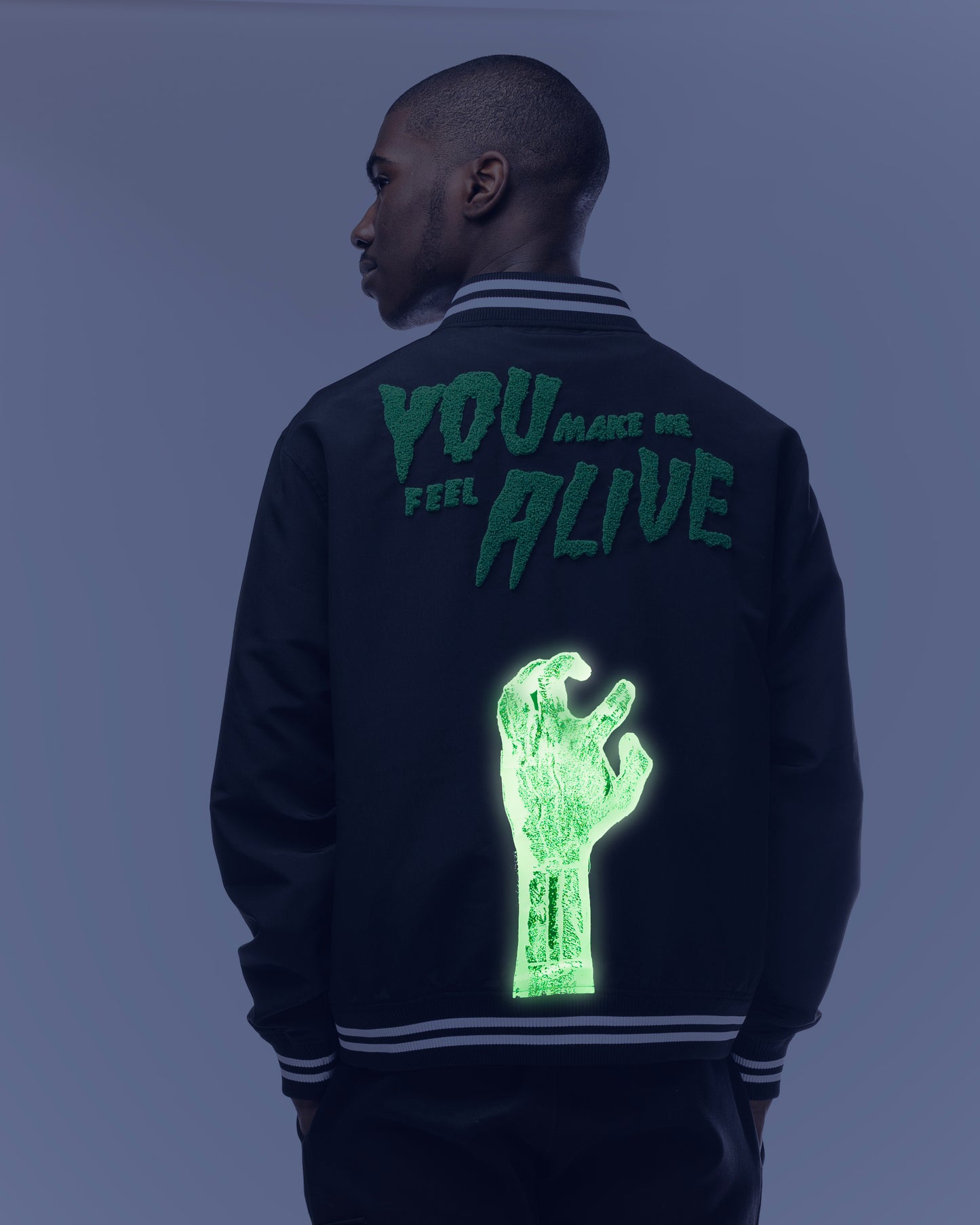 IRON FIST X FRANKENSTEIN ALIVE VARSITY JACKET