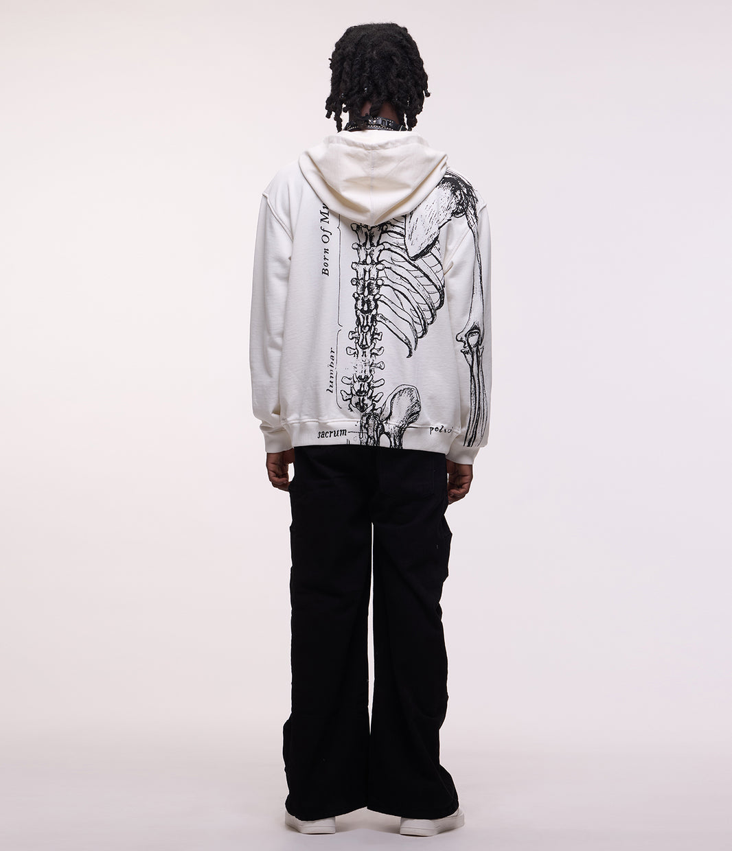 Wishbone Zip Hoodie – White