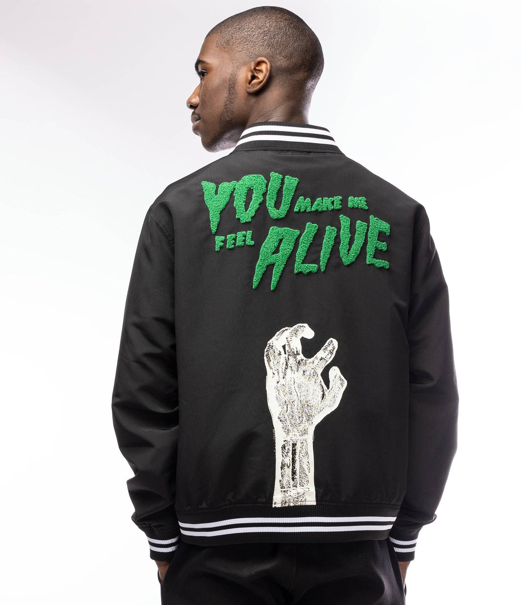 Frankenstein Alive Varsity Jacket – Glow-in-the-Dark